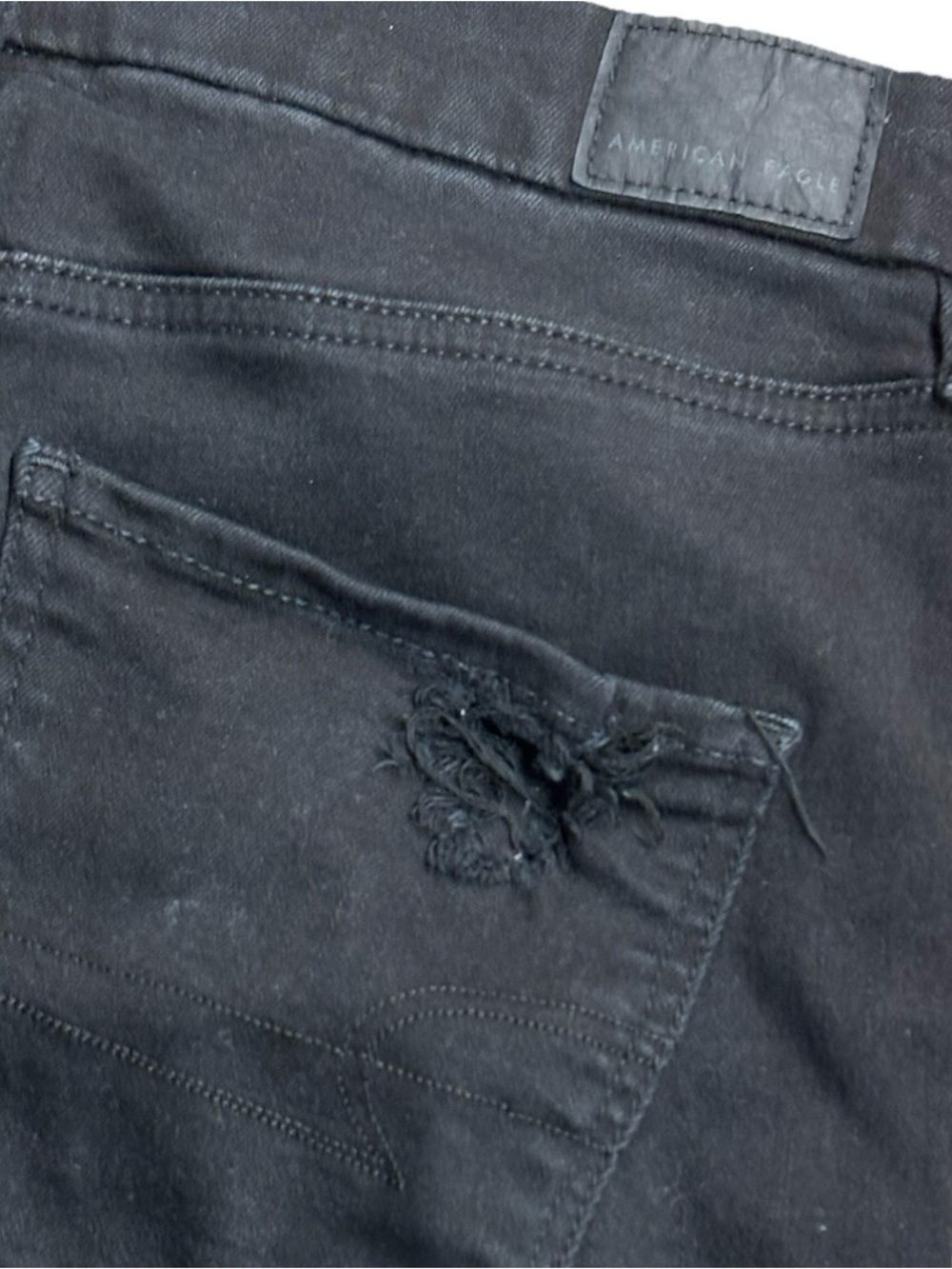 American Eagle Outfitters Women’s Curvy High Rise Jegging Jeans Black Distressed - Picture 8 of 8